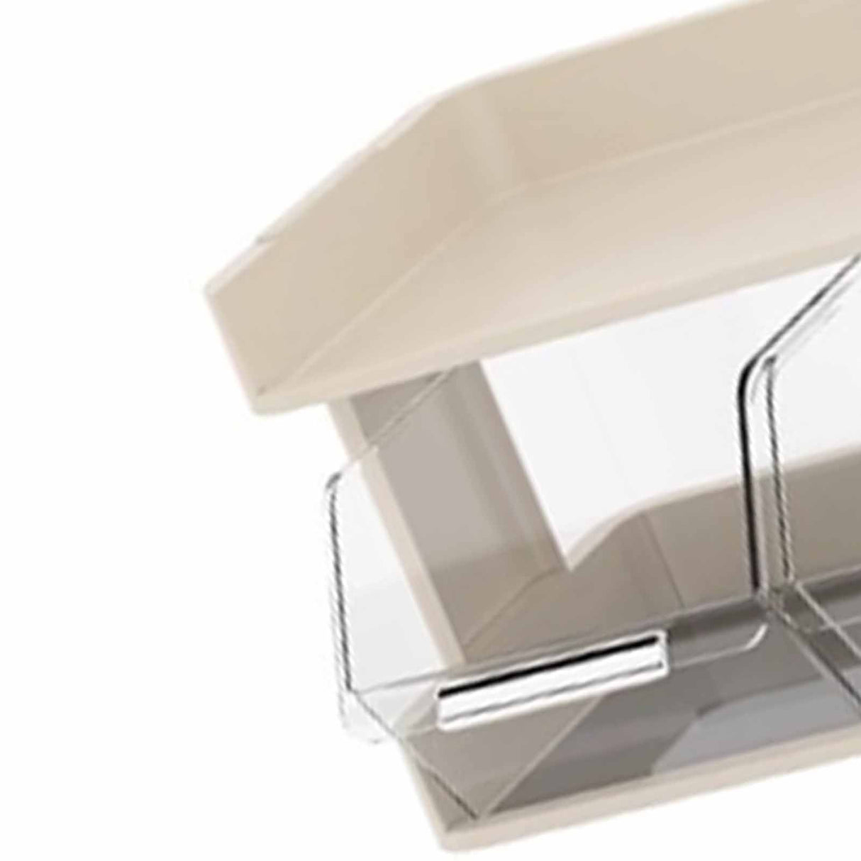 Tea Bag Organizer Office Bar Desktop Tea Bag Coffee Capsule Storage Rack Multilayer Countertop Organizer Cream White 2 Layer 30x17x16.5cm