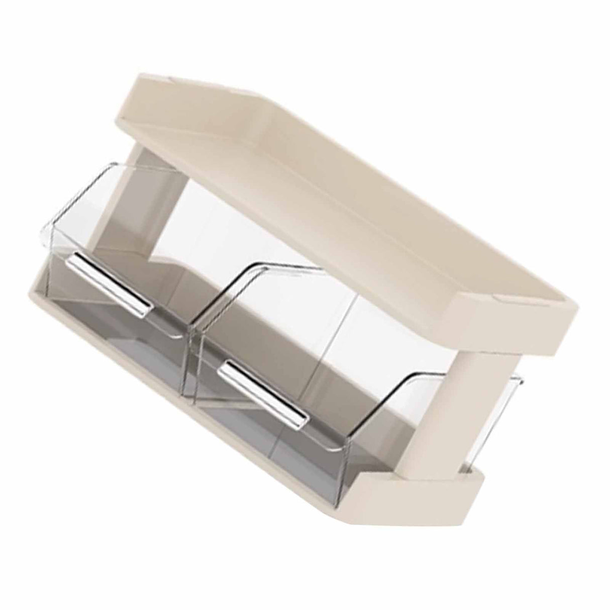 Tea Bag Organizer Office Bar Desktop Tea Bag Coffee Capsule Storage Rack Multilayer Countertop Organizer Cream White 2 Layer 30x17x16.5cm