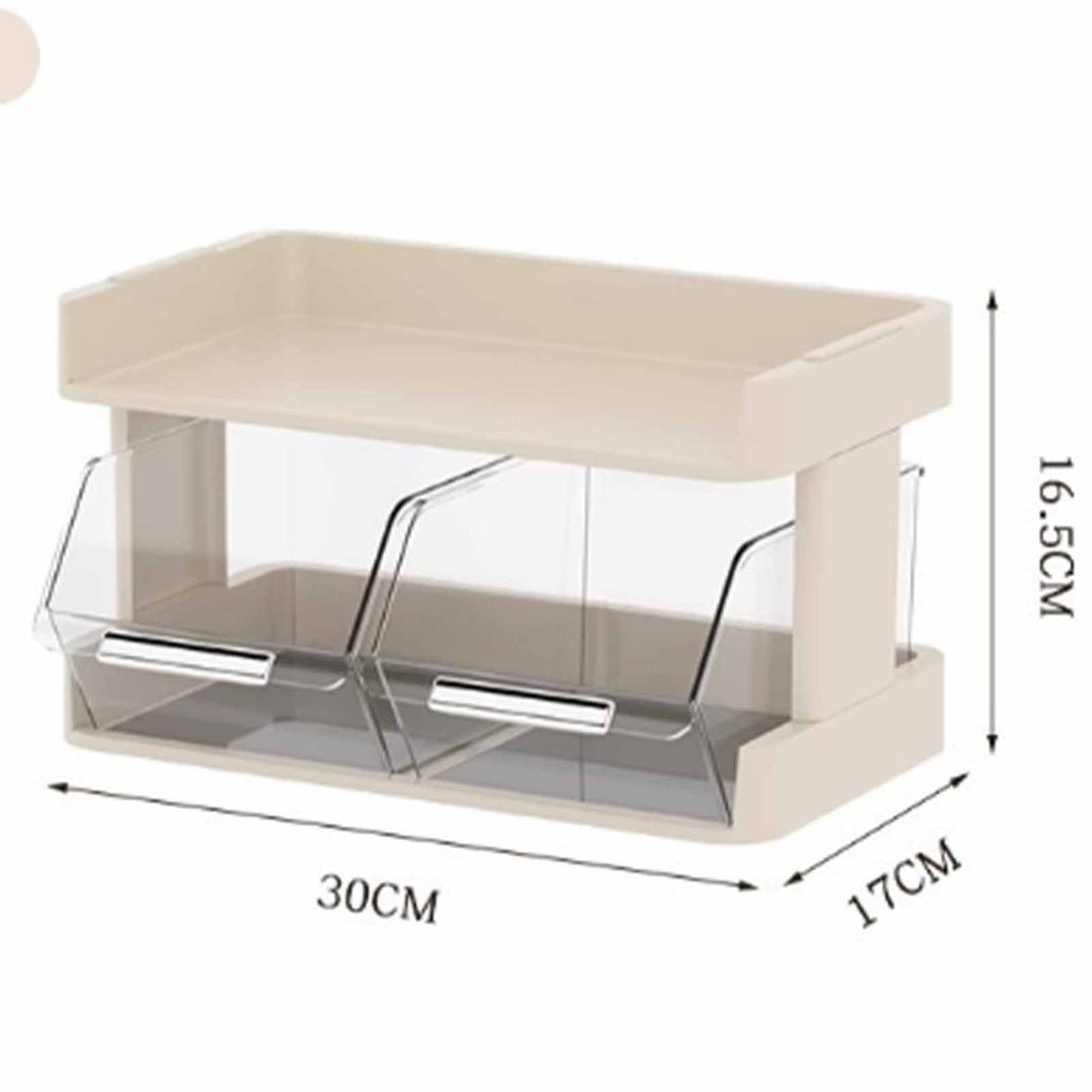 Tea Bag Organizer Office Bar Desktop Tea Bag Coffee Capsule Storage Rack Multilayer Countertop Organizer Cream White 2 Layer 30x17x16.5cm