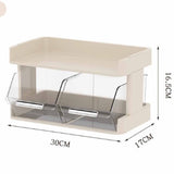 Tea Bag Organizer Office Bar Desktop Tea Bag Coffee Capsule Storage Rack Multilayer Countertop Organizer Cream White 2 Layer 30x17x16.5cm - Extra Image