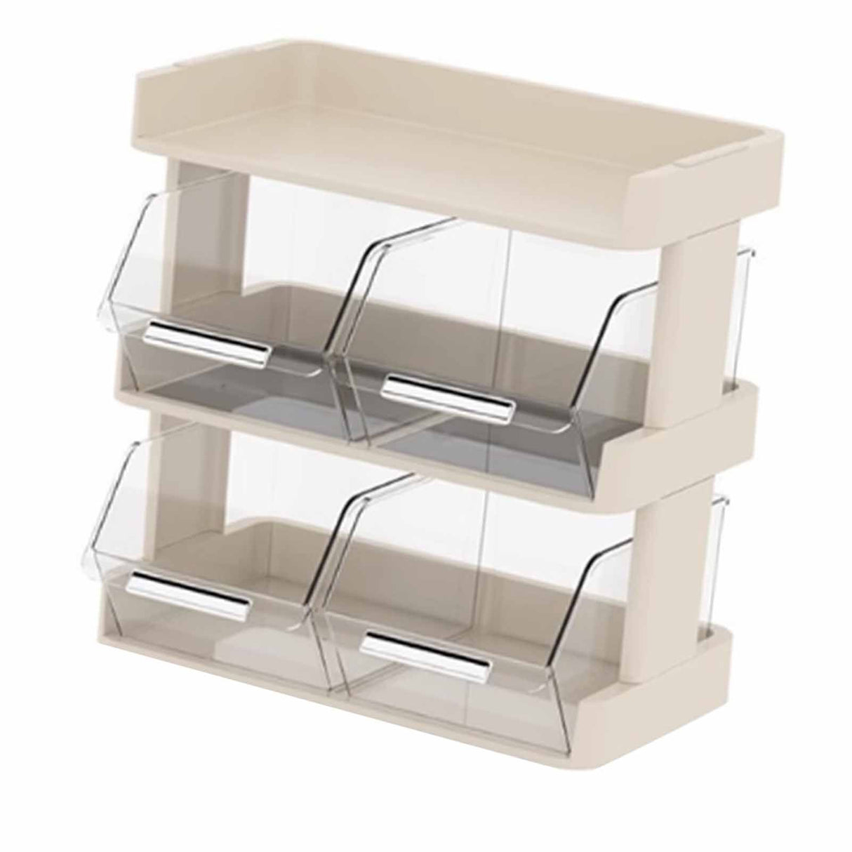Tea Bag Organizer Office Bar Desktop Tea Bag Coffee Capsule Storage Rack Multilayer Countertop Organizer Cream White 3 Layer 30x17x29.5cm