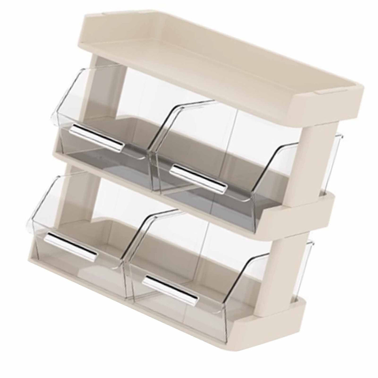 Tea Bag Organizer Office Bar Desktop Tea Bag Coffee Capsule Storage Rack Multilayer Countertop Organizer Cream White 3 Layer 30x17x29.5cm