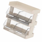 Tea Bag Organizer Office Bar Desktop Tea Bag Coffee Capsule Storage Rack Multilayer Countertop Organizer Cream White 3 Layer 30x17x29.5cm - Side View
