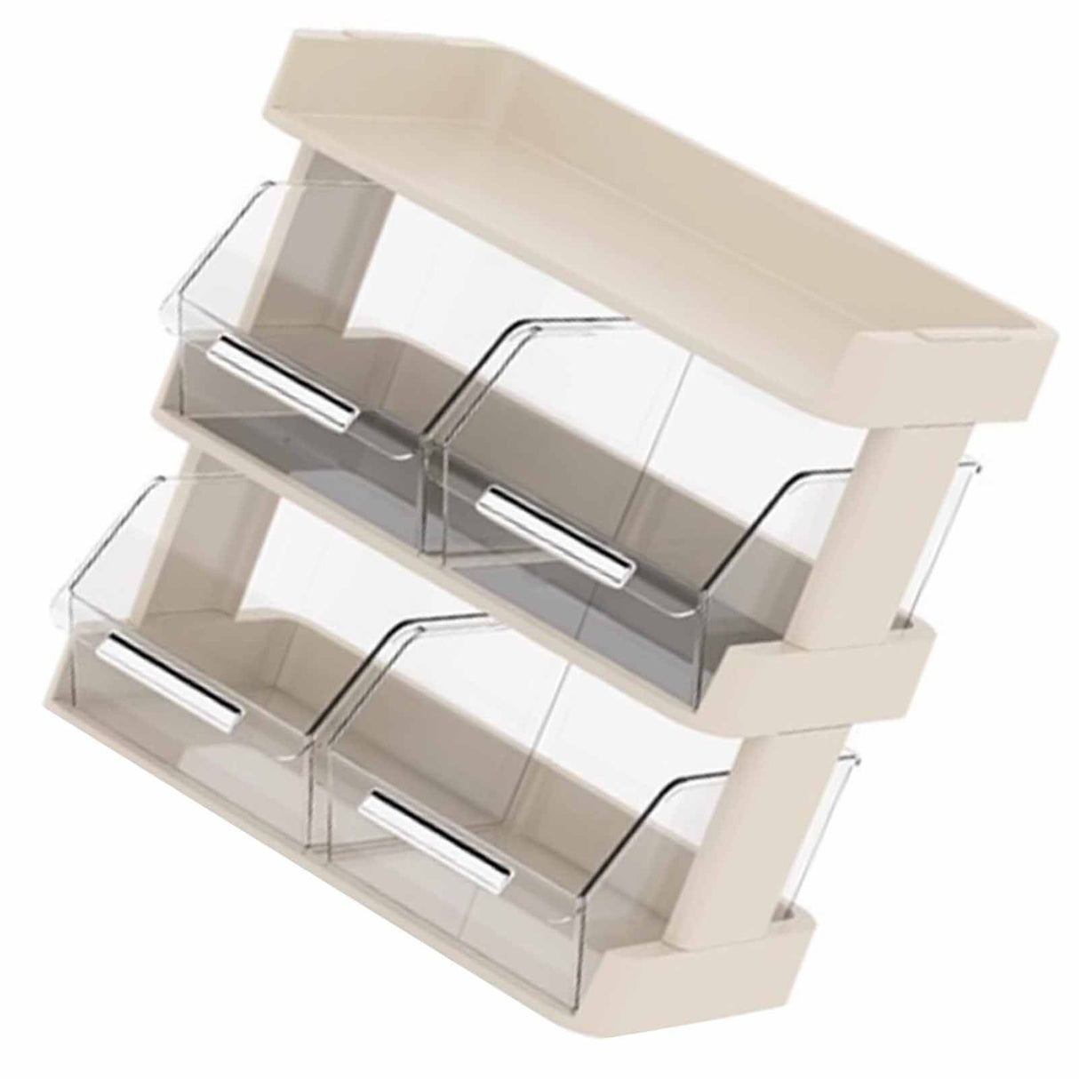 Tea Bag Organizer Office Bar Desktop Tea Bag Coffee Capsule Storage Rack Multilayer Countertop Organizer Cream White 3 Layer 30x17x29.5cm
