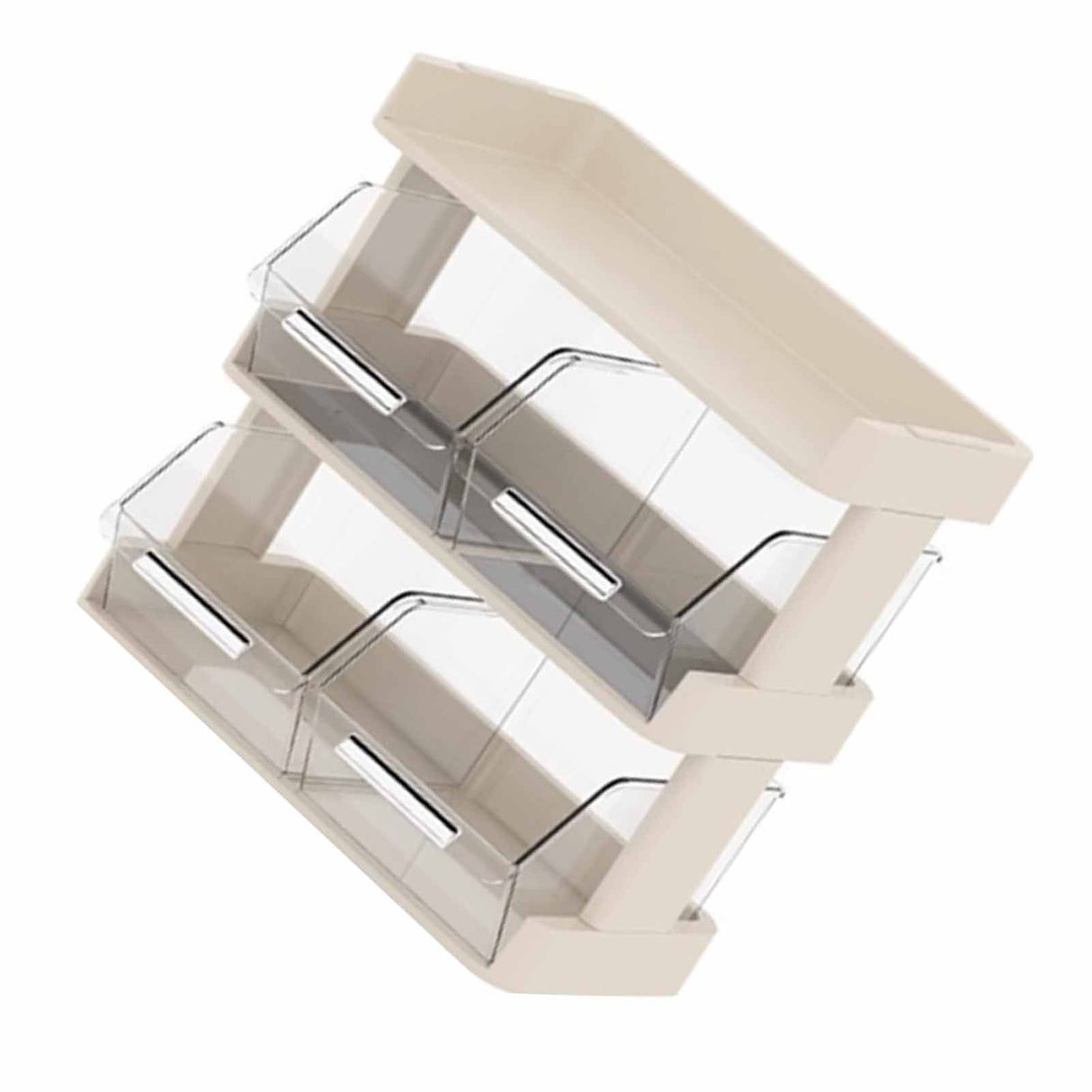 Tea Bag Organizer Office Bar Desktop Tea Bag Coffee Capsule Storage Rack Multilayer Countertop Organizer Cream White 3 Layer 30x17x29.5cm