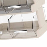 Tea Bag Organizer Office Bar Desktop Tea Bag Coffee Capsule Storage Rack Multilayer Countertop Organizer Cream White 3 Layer 30x17x29.5cm - Low Angle
