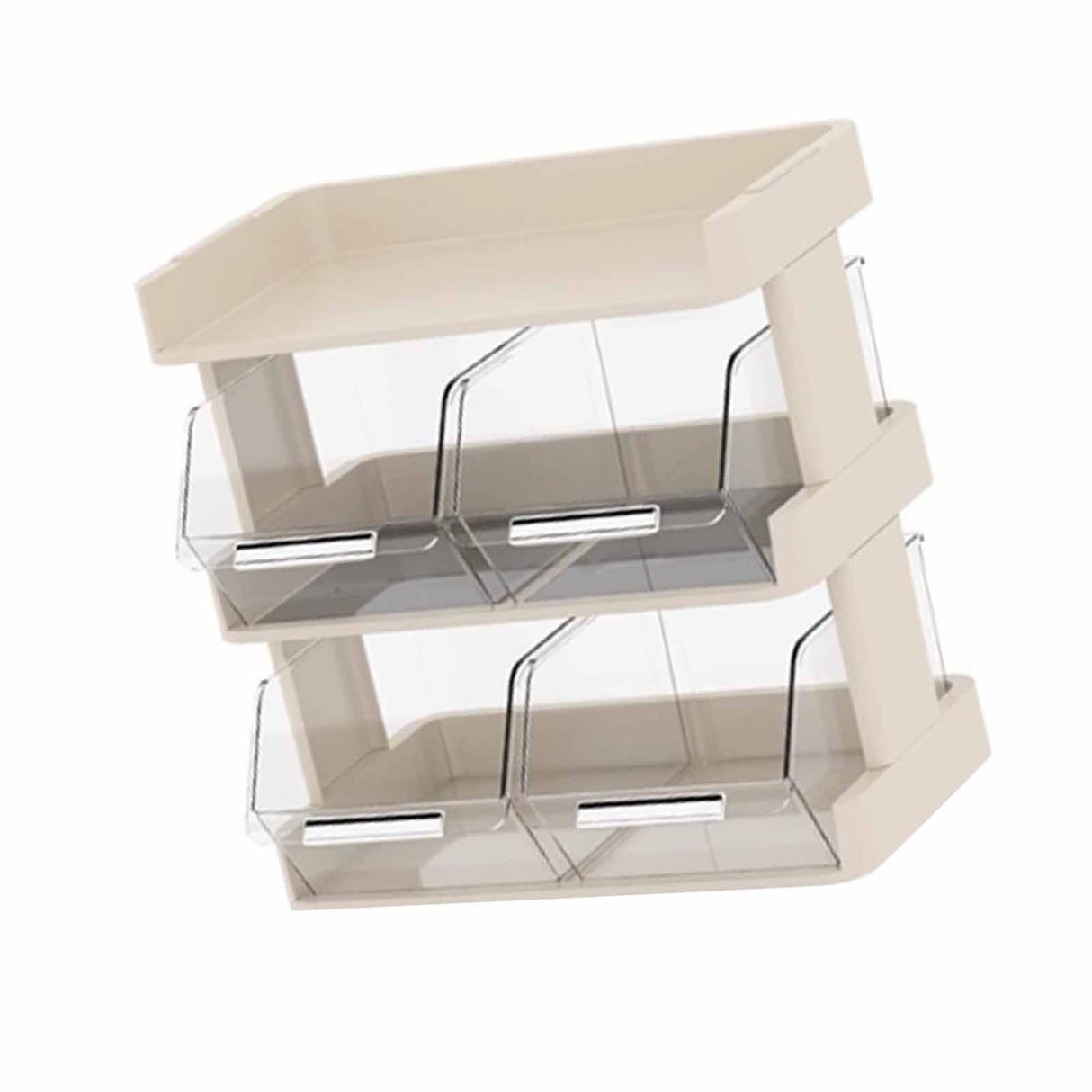 Tea Bag Organizer Office Bar Desktop Tea Bag Coffee Capsule Storage Rack Multilayer Countertop Organizer Cream White 3 Layer 30x17x29.5cm