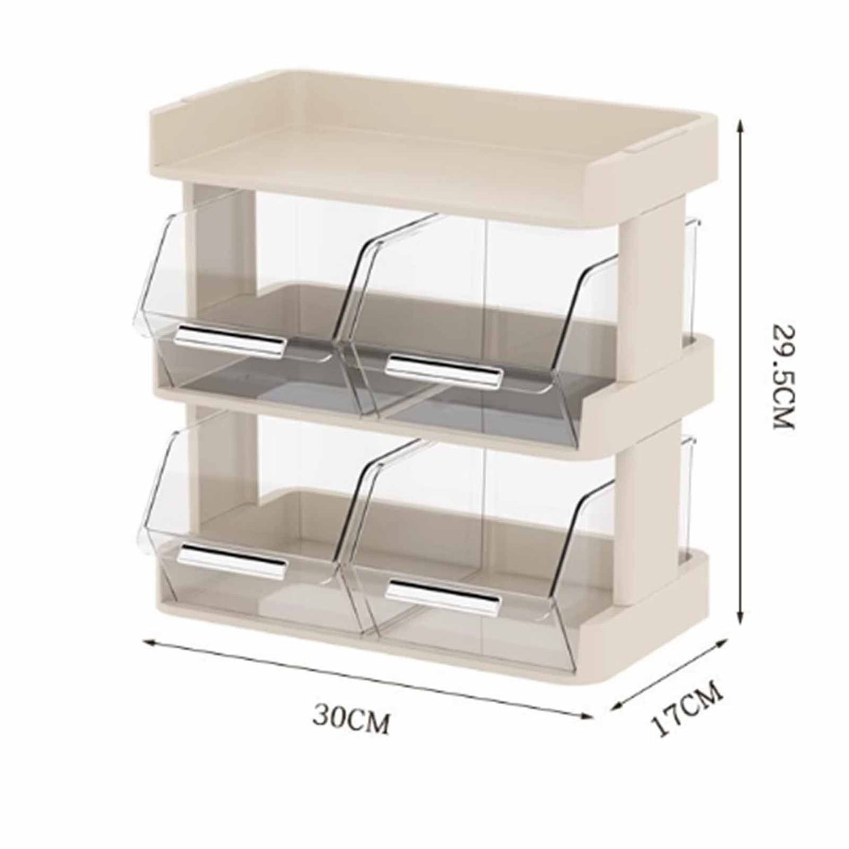 Tea Bag Organizer Office Bar Desktop Tea Bag Coffee Capsule Storage Rack Multilayer Countertop Organizer Cream White 3 Layer 30x17x29.5cm