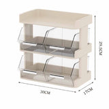 Tea Bag Organizer Office Bar Desktop Tea Bag Coffee Capsule Storage Rack Multilayer Countertop Organizer Cream White 3 Layer 30x17x29.5cm