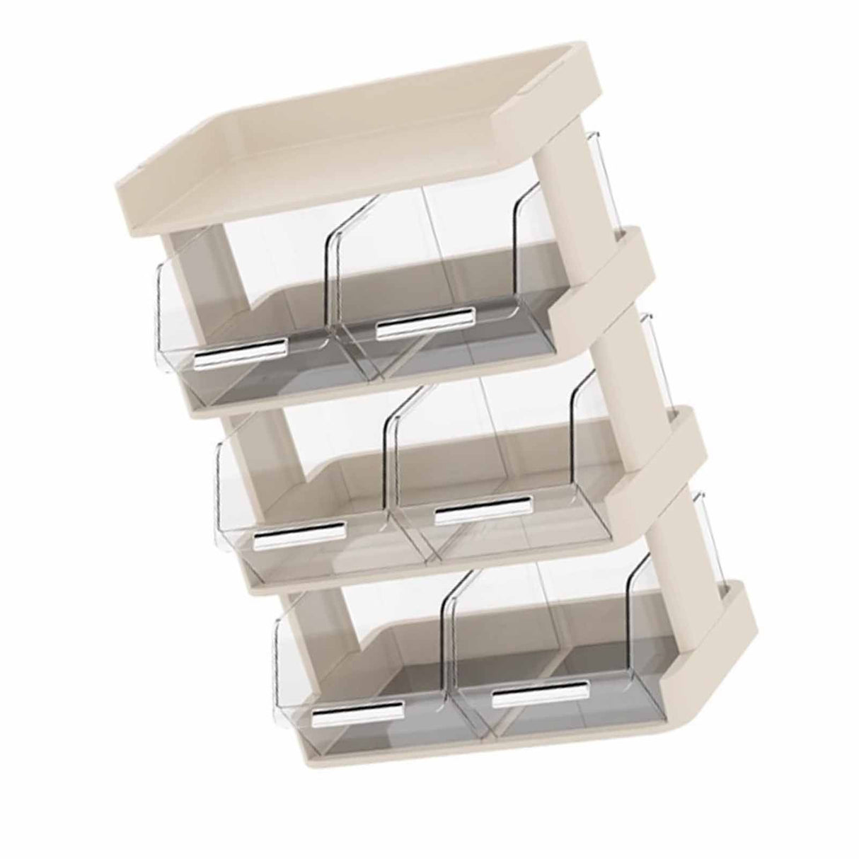 Tea Bag Organizer Office Bar Desktop Tea Bag Coffee Capsule Storage Rack Multilayer Countertop Organizer Cream White 4 Layer 30x17x42.5cm