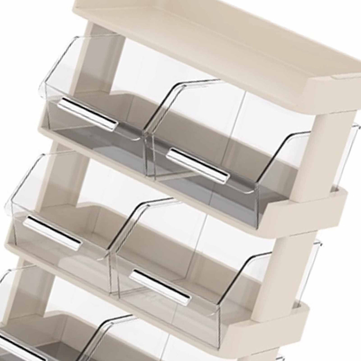 Tea Bag Organizer Office Bar Desktop Tea Bag Coffee Capsule Storage Rack Multilayer Countertop Organizer Cream White 4 Layer 30x17x42.5cm