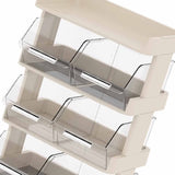 Tea Bag Organizer Office Bar Desktop Tea Bag Coffee Capsule Storage Rack Multilayer Countertop Organizer Cream White 4 Layer 30x17x42.5cm