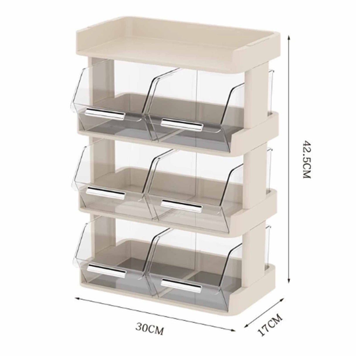 Tea Bag Organizer Office Bar Desktop Tea Bag Coffee Capsule Storage Rack Multilayer Countertop Organizer Cream White 4 Layer 30x17x42.5cm