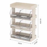 Tea Bag Organizer Office Bar Desktop Tea Bag Coffee Capsule Storage Rack Multilayer Countertop Organizer Cream White 4 Layer 30x17x42.5cm