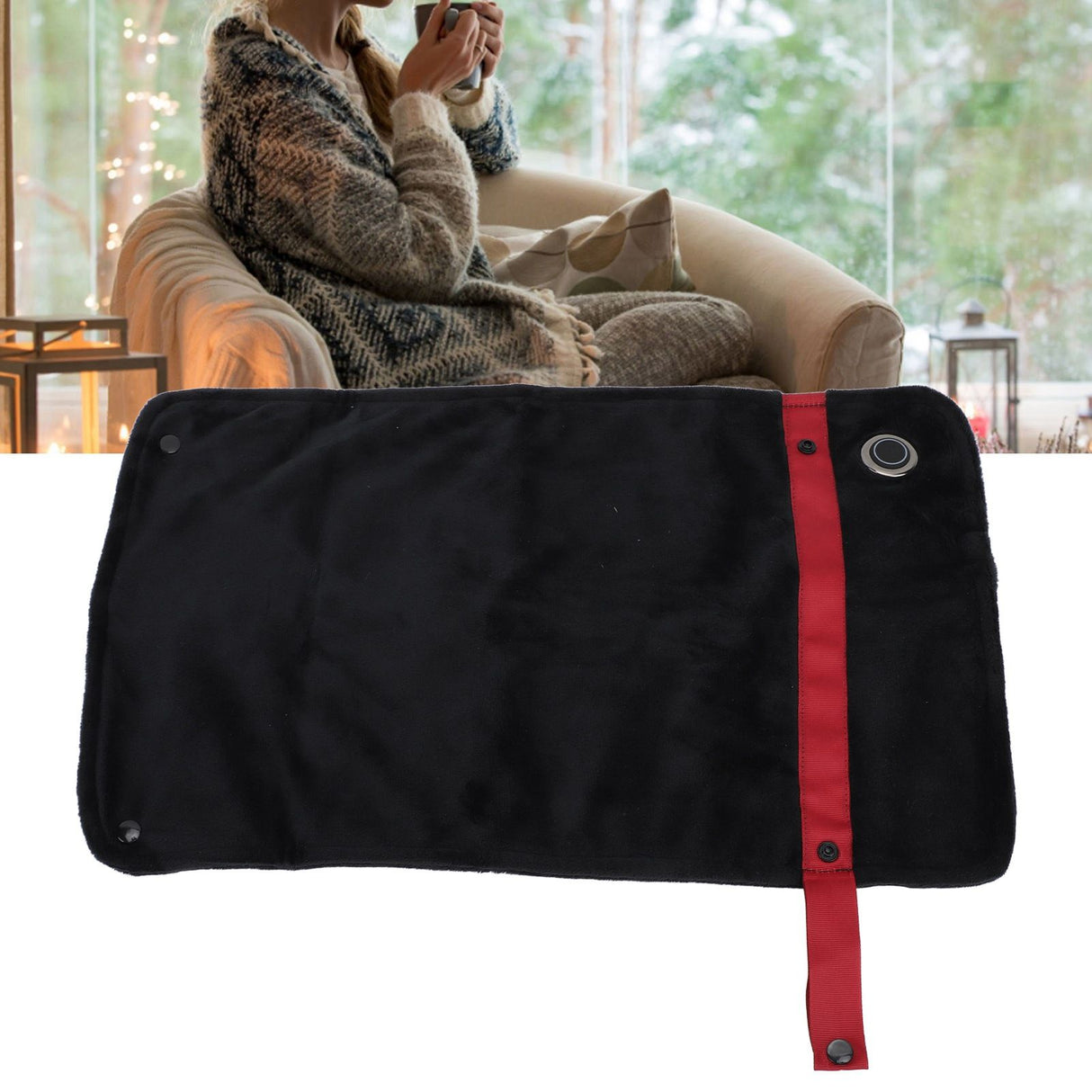 USB Heated Blanket with Temperature Control Mutipurpose Electric Heated Throw Warm Cozy Knee Heating Blanket Home Office Black