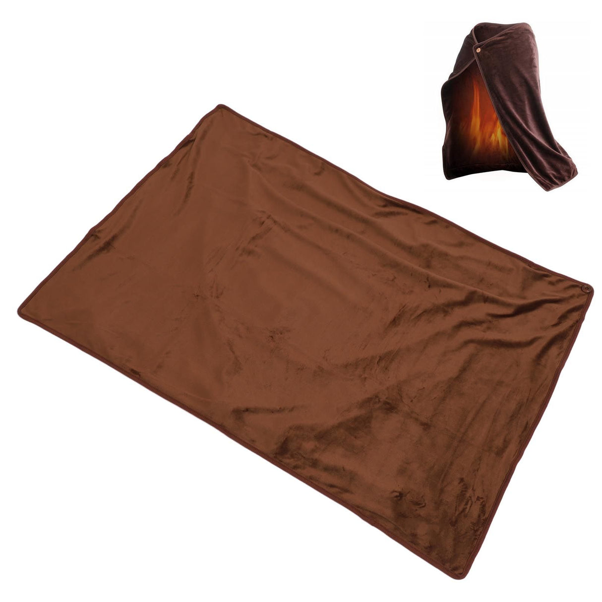 Heating Blanket Multifunctional Adjustable Temperature Control USB Electric Heated Blanket Coffee Color