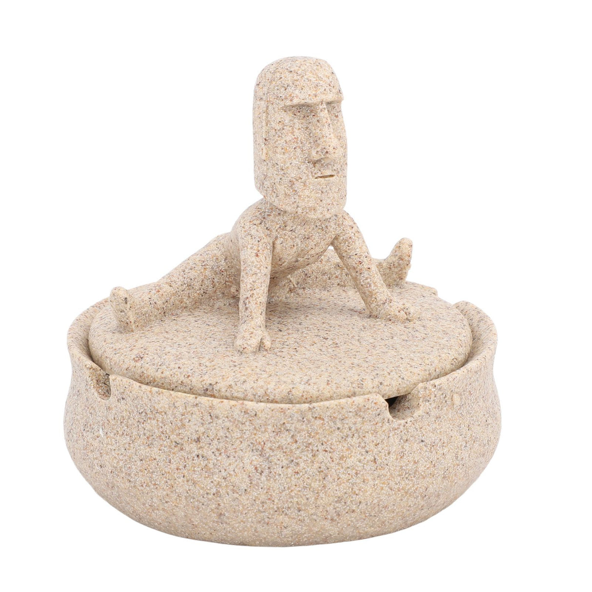 Resin Easter Island Moai Statue Ashtray Decorative Quirky Moai Ashtray Home Decor Table Desktop Ornament with Lid