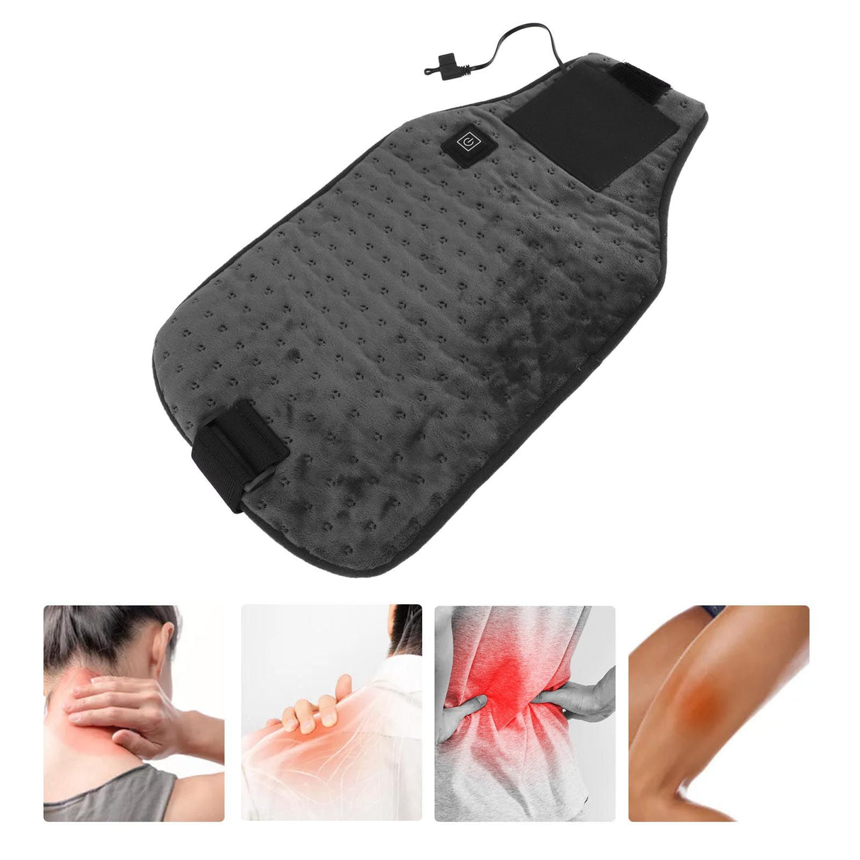 USB Powered Heated Waist Wrap Adjustable Temperature Fast Heating USB Heating Waist Wrap Heating Pad for Waist Neck Knee Dark Gray