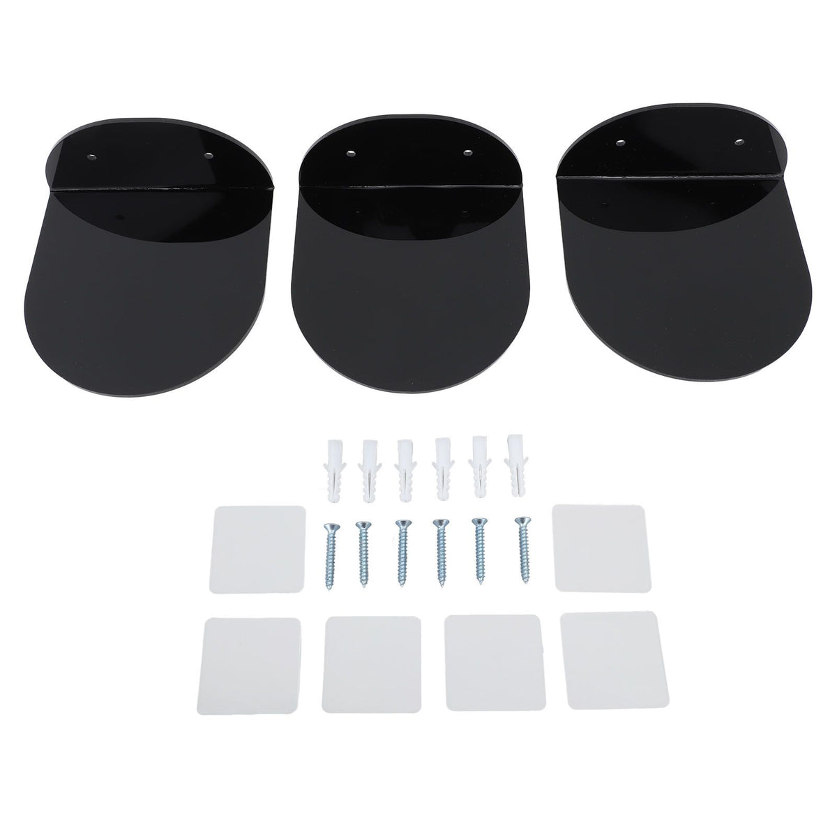 3pcs Wall Speaker Floating Shelves Acrylic Waterproof Wall Mounted Speaker Display Stand for Baby Camera Small Alarm Clock Black