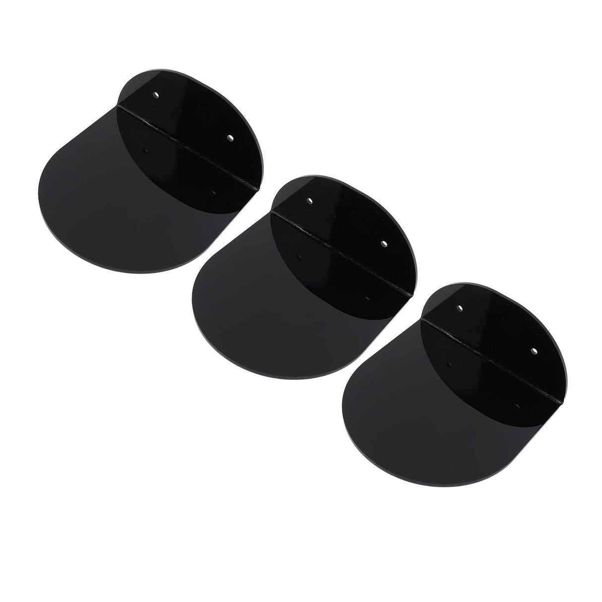 3pcs Wall Speaker Floating Shelves Acrylic Waterproof Wall Mounted Speaker Display Stand for Baby Camera Small Alarm Clock Black