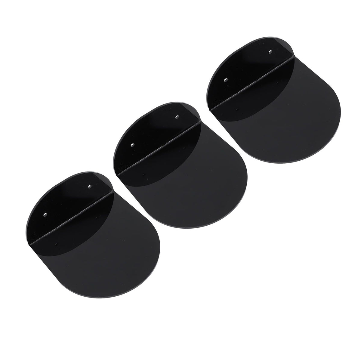 3pcs Wall Speaker Floating Shelves Acrylic Waterproof Wall Mounted Speaker Display Stand for Baby Camera Small Alarm Clock Black