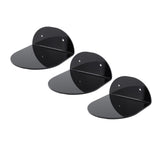 3pcs Wall Speaker Floating Shelves Acrylic Waterproof Wall Mounted Speaker Display Stand for Baby Camera Small Alarm Clock Black
