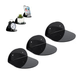 3pcs Wall Speaker Floating Shelves Acrylic Waterproof Wall Mounted Speaker Display Stand for Baby Camera Small Alarm Clock Black