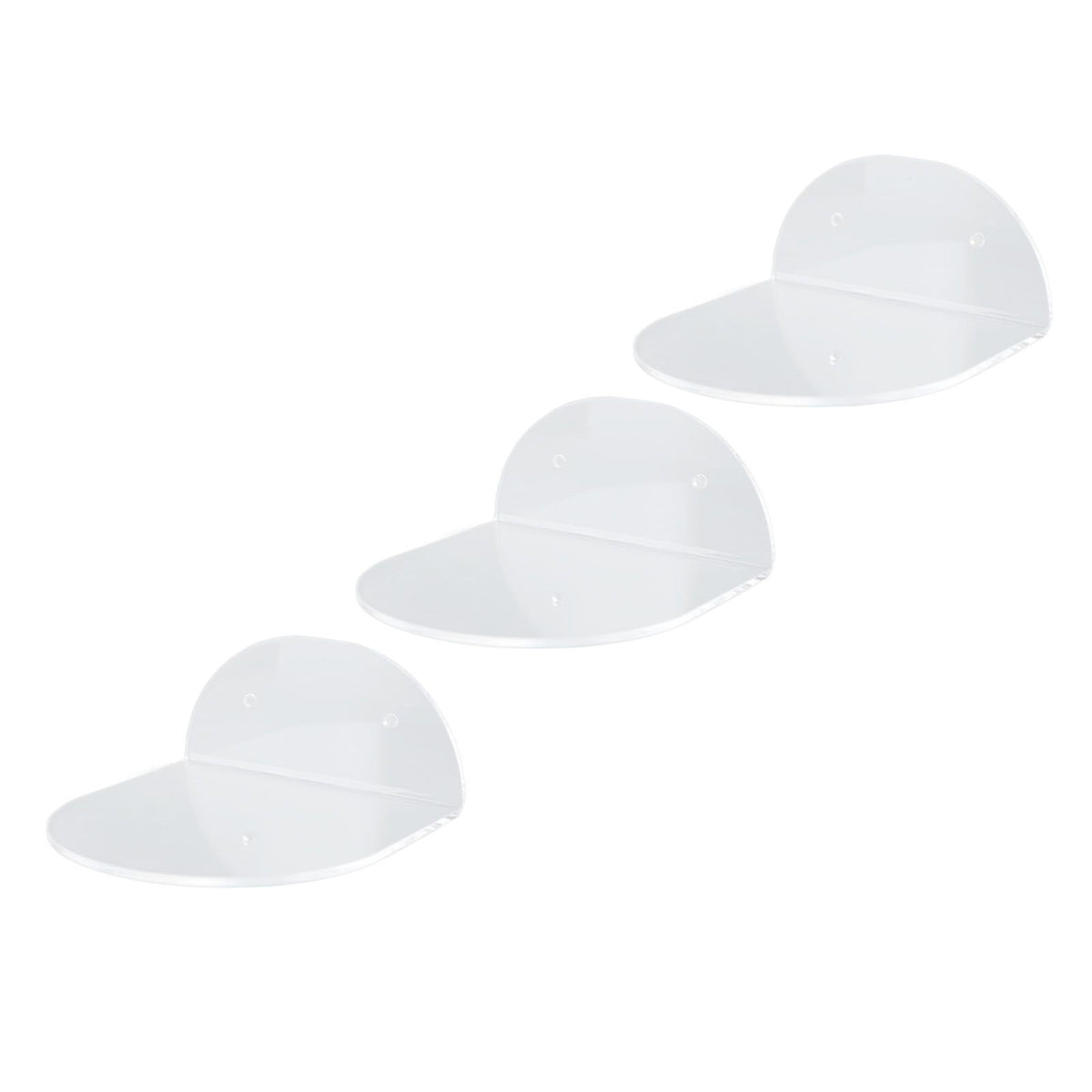 3pcs Wall Speaker Floating Shelves Acrylic Waterproof Wall Mounted Speaker Display Stand for Baby Camera Small Alarm Clock Transparent