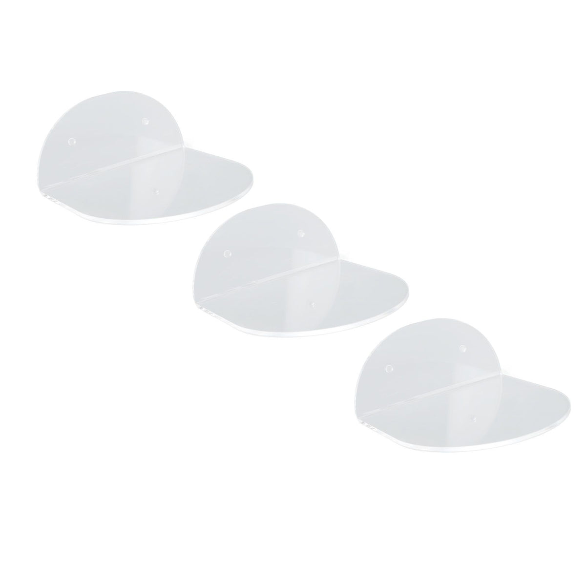 3pcs Wall Speaker Floating Shelves Acrylic Waterproof Wall Mounted Speaker Display Stand for Baby Camera Small Alarm Clock Transparent