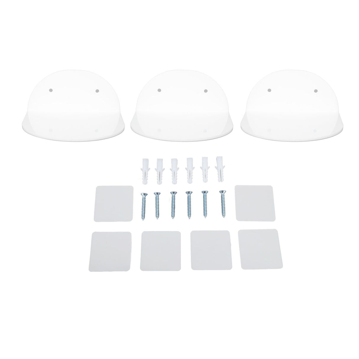 3pcs Wall Speaker Floating Shelves Acrylic Waterproof Wall Mounted Speaker Display Stand for Baby Camera Small Alarm Clock White