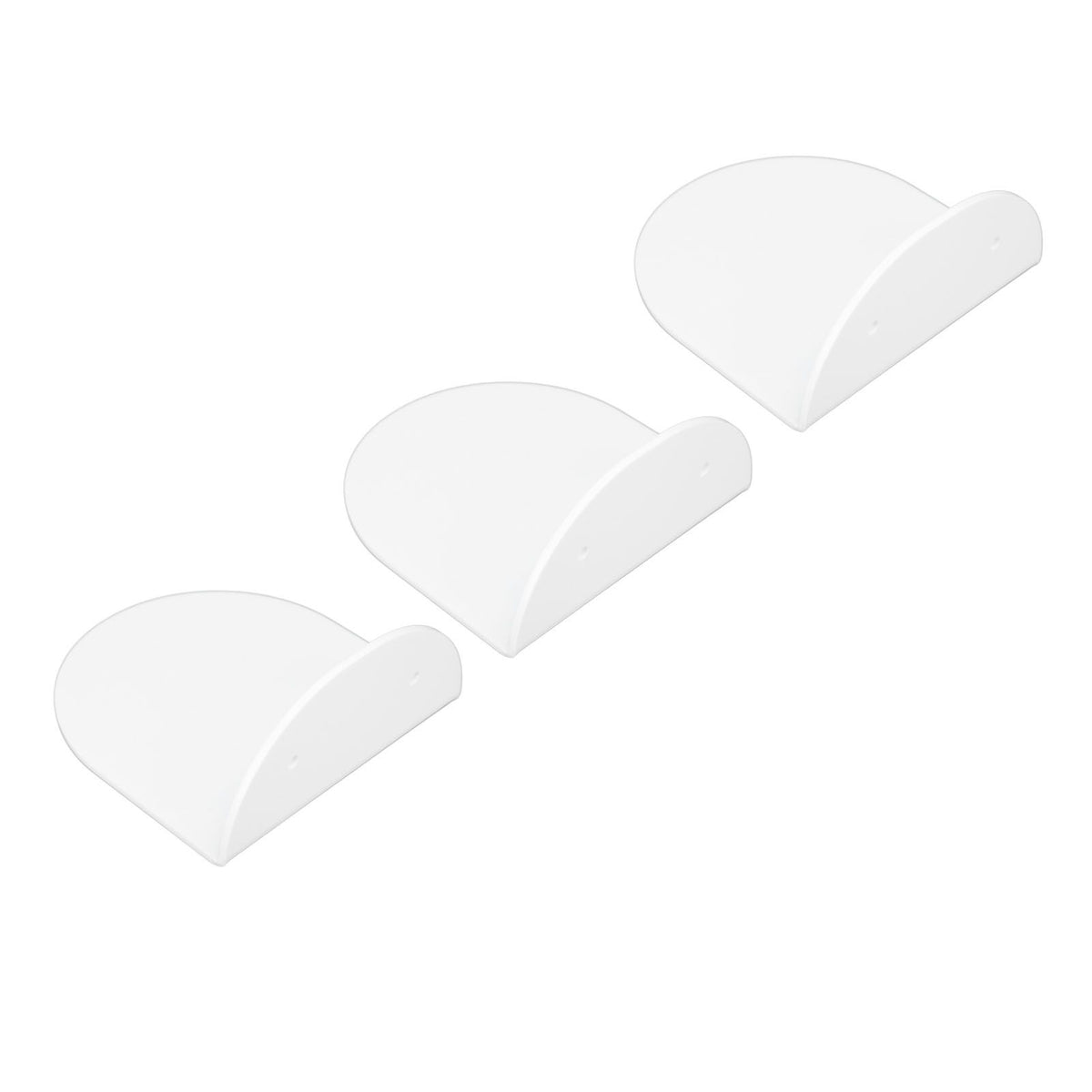 3pcs Wall Speaker Floating Shelves Acrylic Waterproof Wall Mounted Speaker Display Stand for Baby Camera Small Alarm Clock White