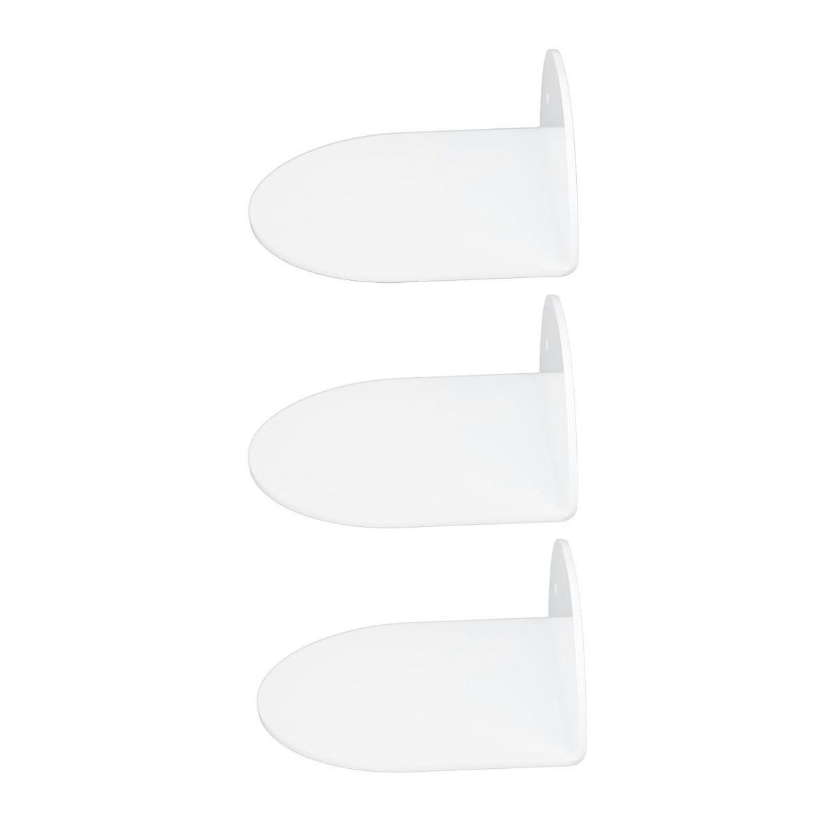 3pcs Wall Speaker Floating Shelves Acrylic Waterproof Wall Mounted Speaker Display Stand for Baby Camera Small Alarm Clock White