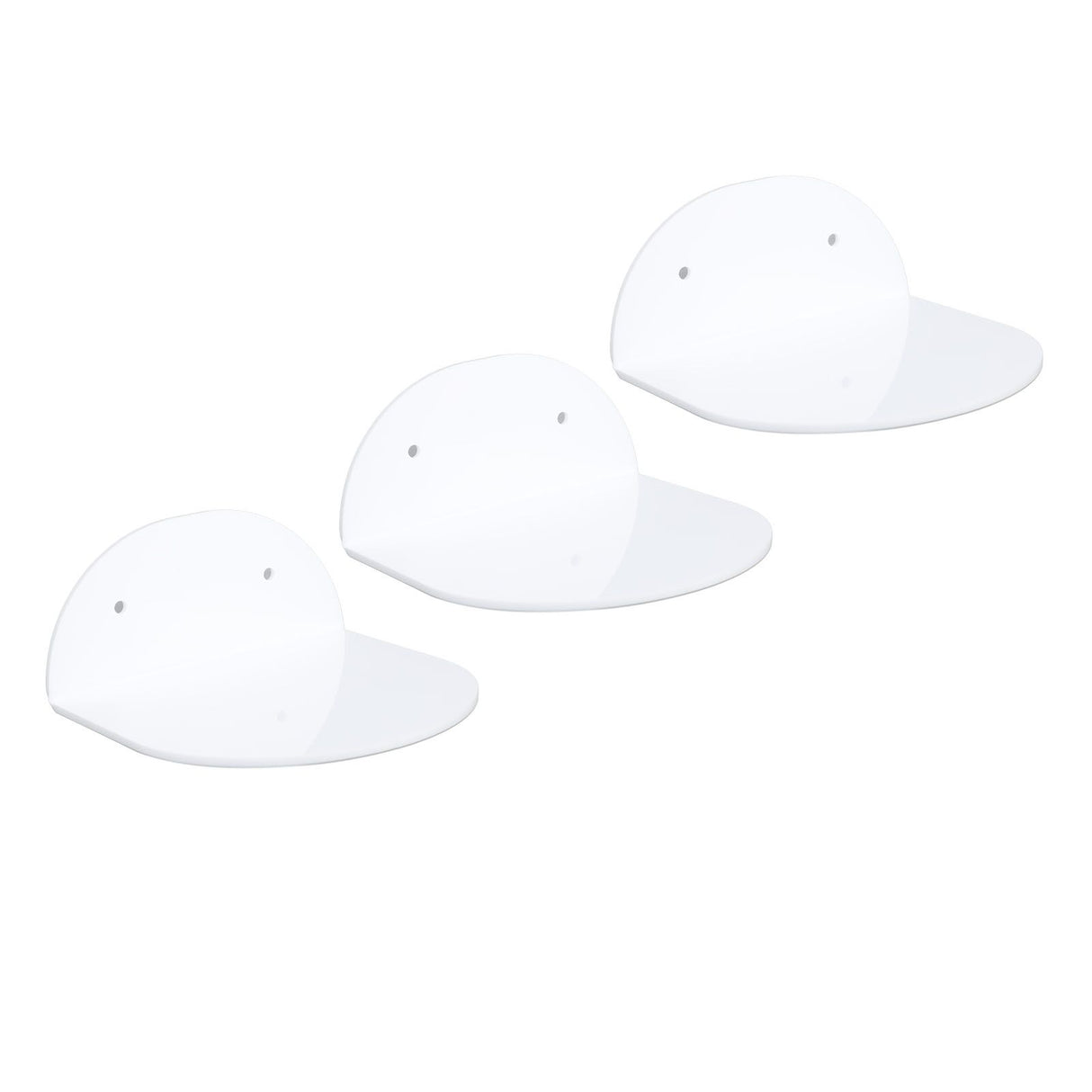 3pcs Wall Speaker Floating Shelves Acrylic Waterproof Wall Mounted Speaker Display Stand for Baby Camera Small Alarm Clock White