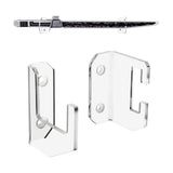 Samurai Sword Holder Horizontal Wall Mount Acrylic Sword Rack Flat Blade Display Stand with Screws Transparent