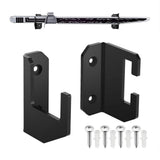Samurai Sword Holder Horizontal Wall Mount Acrylic Sword Rack Flat Blade Display Stand with Screws Black