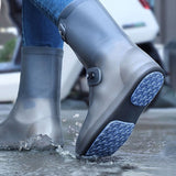 Waterproof Rain Boots Cover Silicone Comfortable Prevent Slip Thickened Outdoor Rain Shoe Covers for Men Women Fishing Hunting Tawny, Middle Tube Size 37‑39