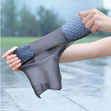 Waterproof Rain Boots Cover Silicone Comfortable Prevent Slip Thickened Outdoor Rain Shoe Covers for Men Women Fishing Hunting Tawny, Middle Tube Size 43‑45
