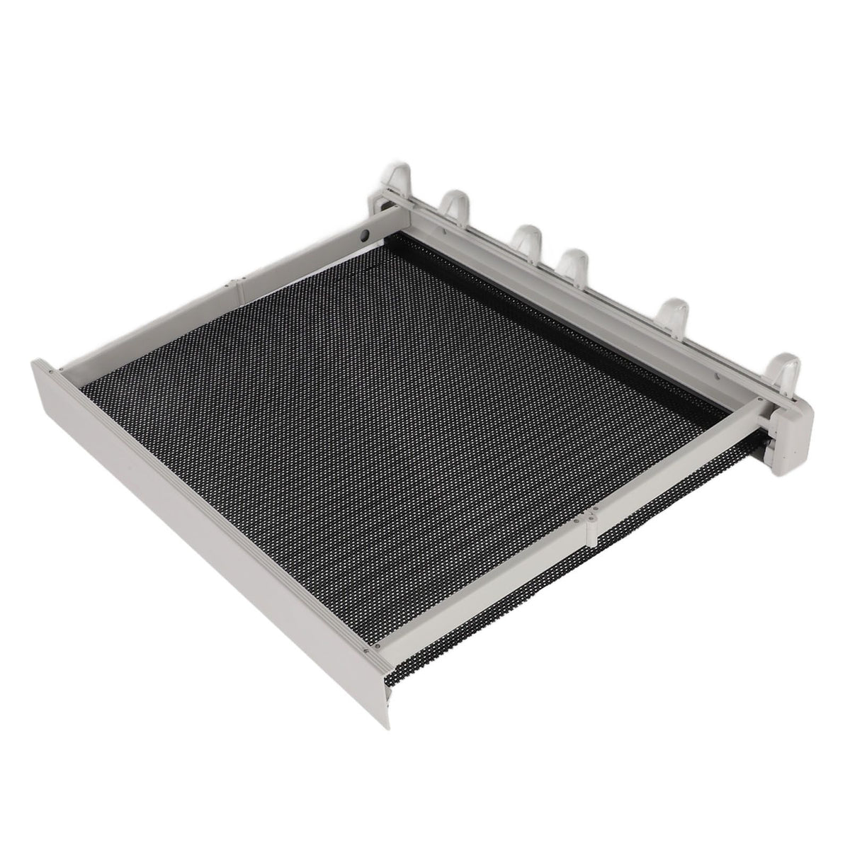 Retractable Clothes Drying Rack with Template Wall Mount Mesh Breathable Platform Aluminium Laundry Drying Rack for Patio Bathroom White