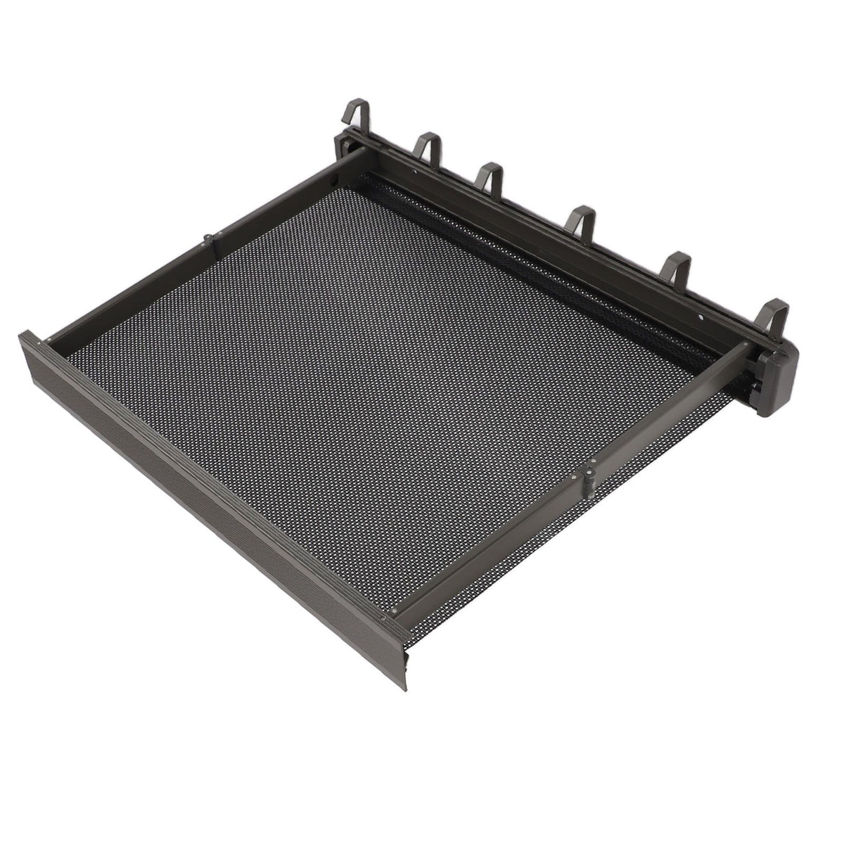 Retractable Clothes Drying Rack with Template Wall Mount Mesh Breathable Platform Aluminium Laundry Drying Rack for Patio Bathroom Grey