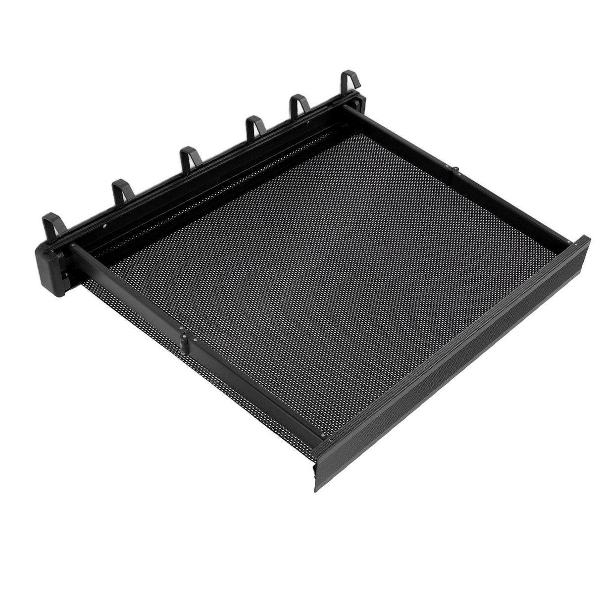 Retractable Clothes Drying Rack with Template Wall Mount Mesh Breathable Platform Aluminium Laundry Drying Rack for Patio Bathroom Black