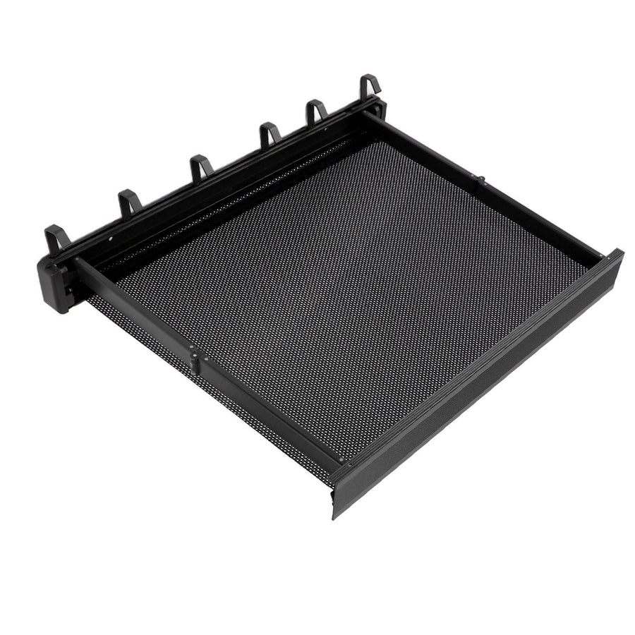 Retractable Clothes Drying Rack with Template Wall Mount Mesh Breathable Platform Aluminium Laundry Drying Rack for Patio Bathroom Black