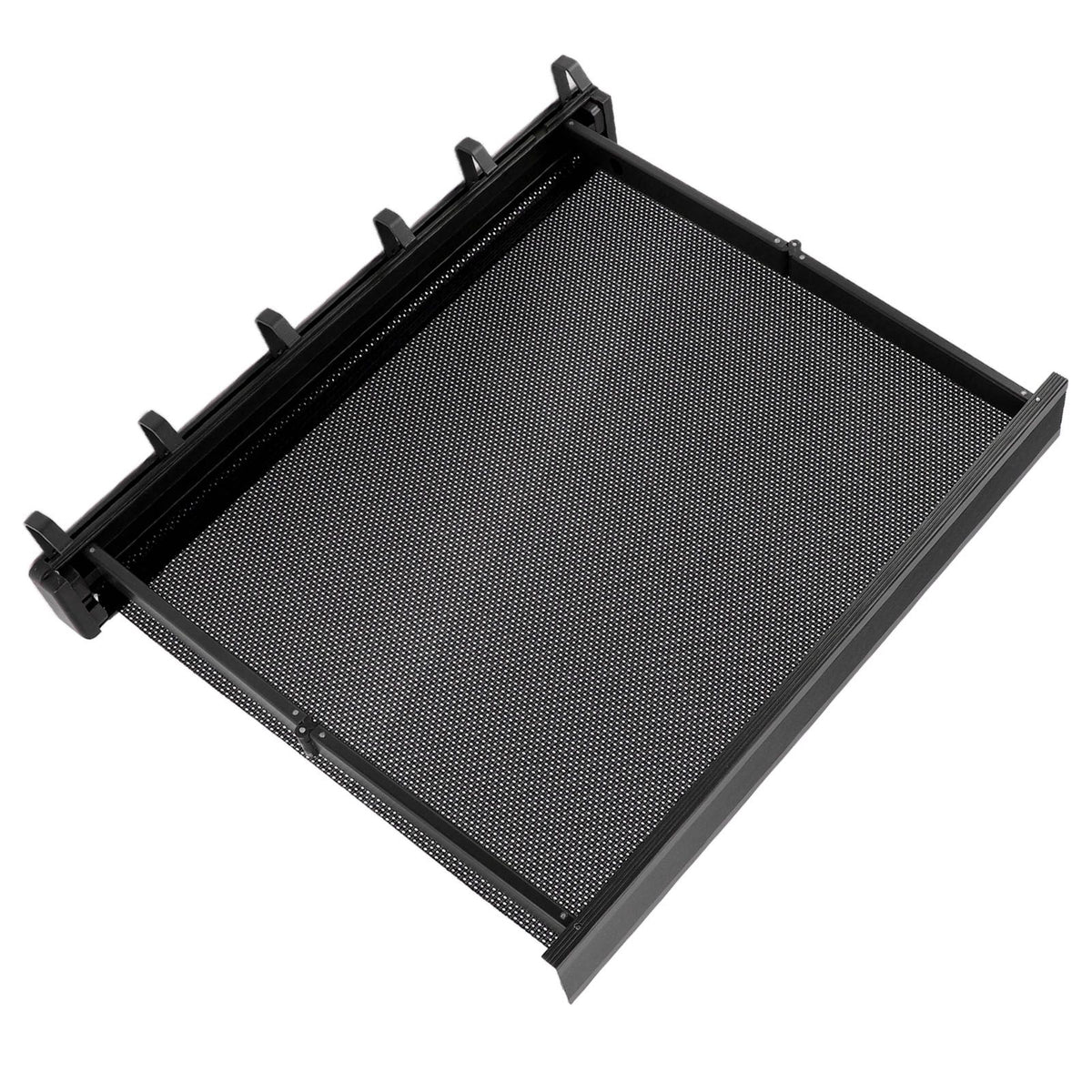 Retractable Clothes Drying Rack with Template Wall Mount Mesh Breathable Platform Aluminium Laundry Drying Rack for Patio Bathroom Black