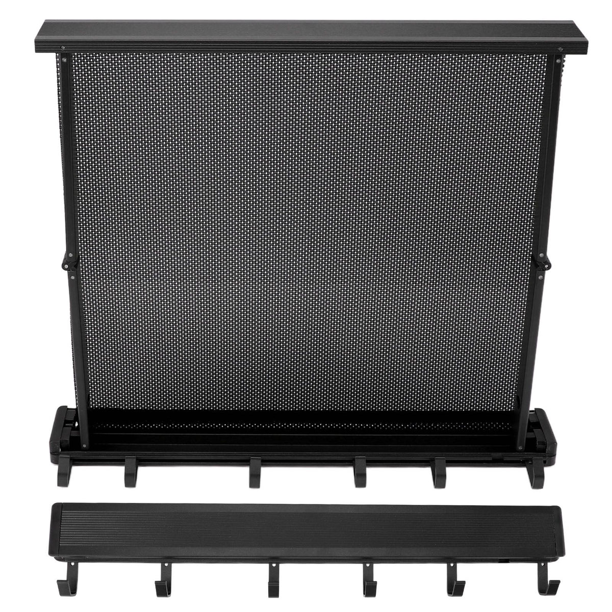 Retractable Clothes Drying Rack with Template Wall Mount Mesh Breathable Platform Aluminium Laundry Drying Rack for Patio Bathroom Black