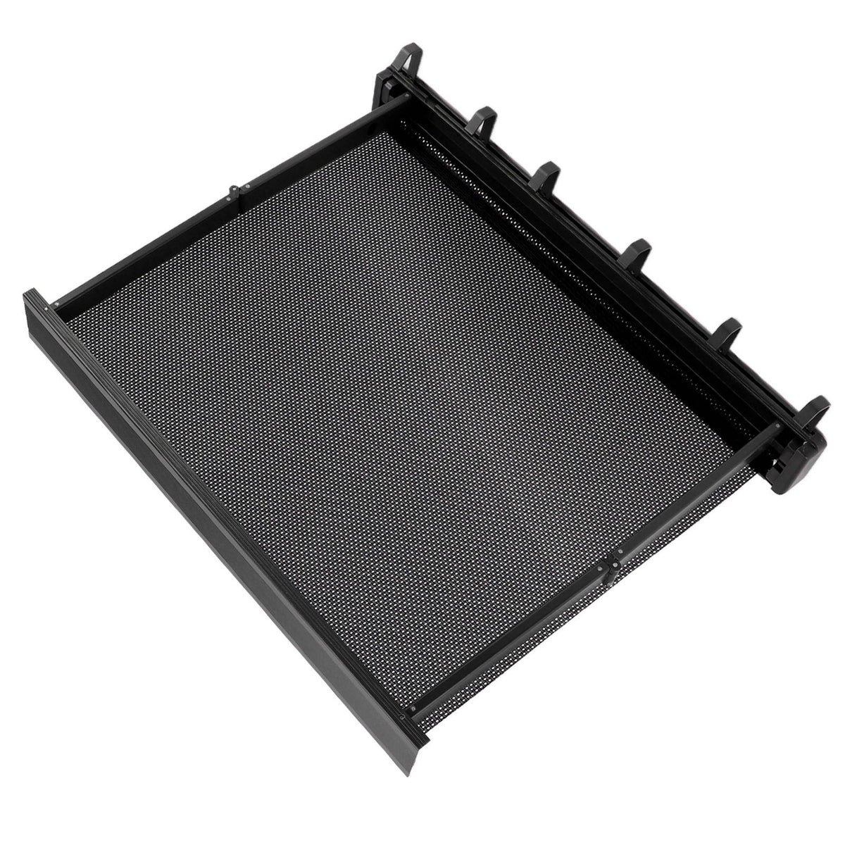 Retractable Clothes Drying Rack with Template Wall Mount Mesh Breathable Platform Aluminium Laundry Drying Rack for Patio Bathroom Black