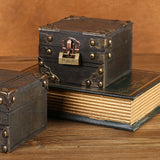 Large Jewelry Box Large Capacity Antique Durable Wood Dark Grey Vintage Jewelry Box with Metal Lock for Jewelry Trinkets
