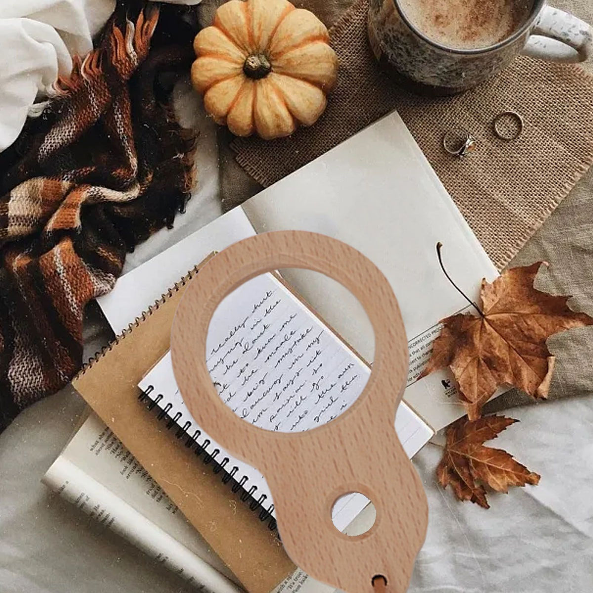 Wood Magnifying Glass Small Portable Smoothing Sturdy Multi Purpose Wooden Magnifier for Book Reading Study Home