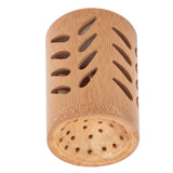 Storage Bucket Multi Purpose Cup Shape Bamboo Toothbrush Holder with Drainage Holes for Makeup Brushes