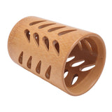 Storage Bucket Multi Purpose Cup Shape Bamboo Toothbrush Holder with Drainage Holes for Makeup Brushes