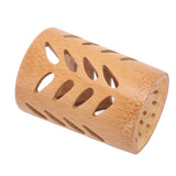 Storage Bucket Multi Purpose Cup Shape Bamboo Toothbrush Holder with Drainage Holes for Makeup Brushes