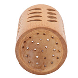 Storage Bucket Multi Purpose Cup Shape Bamboo Toothbrush Holder with Drainage Holes for Makeup Brushes - Extra Image